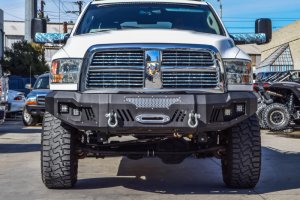 Ram 3500 Bumper - Front - DV8 Offroad - Modular design with mesh aluminum grills - Sand texture black finish - `10-`18